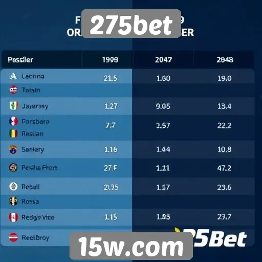 Comparação das odds oferecidas pelo 275bet